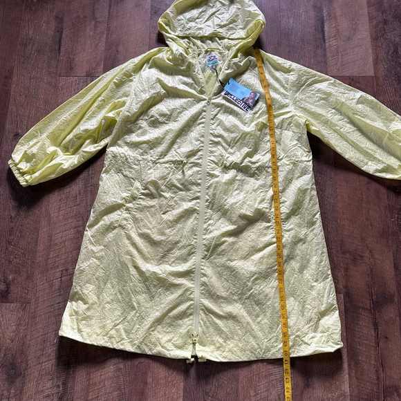Women's FUTURE COLLECTIVE Yellow Hooded Rain Jacket XXL - Picture 9 of 13